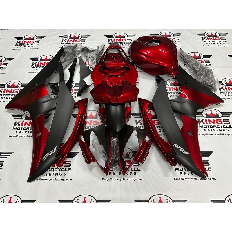 Yamaha YZF-R6 (2008-2016) Dark Red, Matte Black Fairings No Seat Cowl No Bolt Kit No Tank