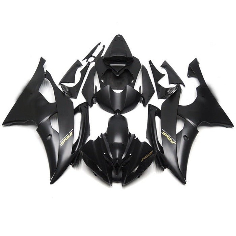 Yamaha YZF-R6 (2008-2016) Flat Black, Gold Fairings No Seat Cowl No Bolt Kit No Tank