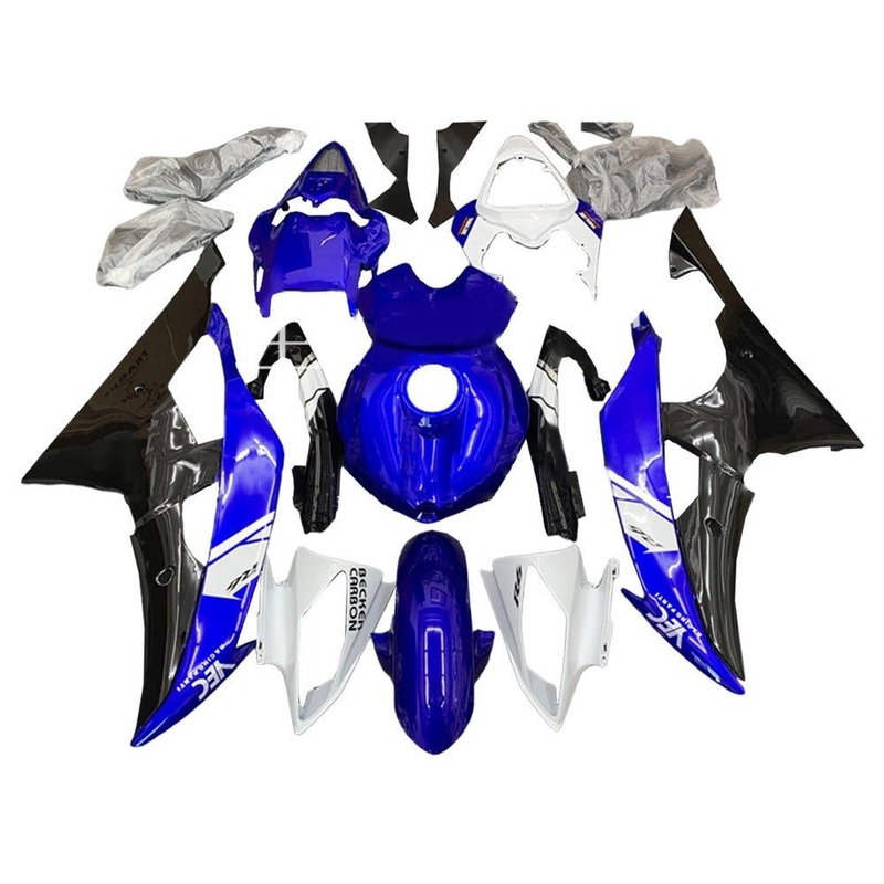 Yamaha YZF-R6 (2008-2016) Gloss Blue, White, Black Fairings No Seat Cowl No Bolt Kit No Tank