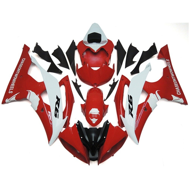 Yamaha YZF-R6 (2008-2016) Gloss Red, White, Black Fairings No Seat Cowl No Bolt Kit No Tank