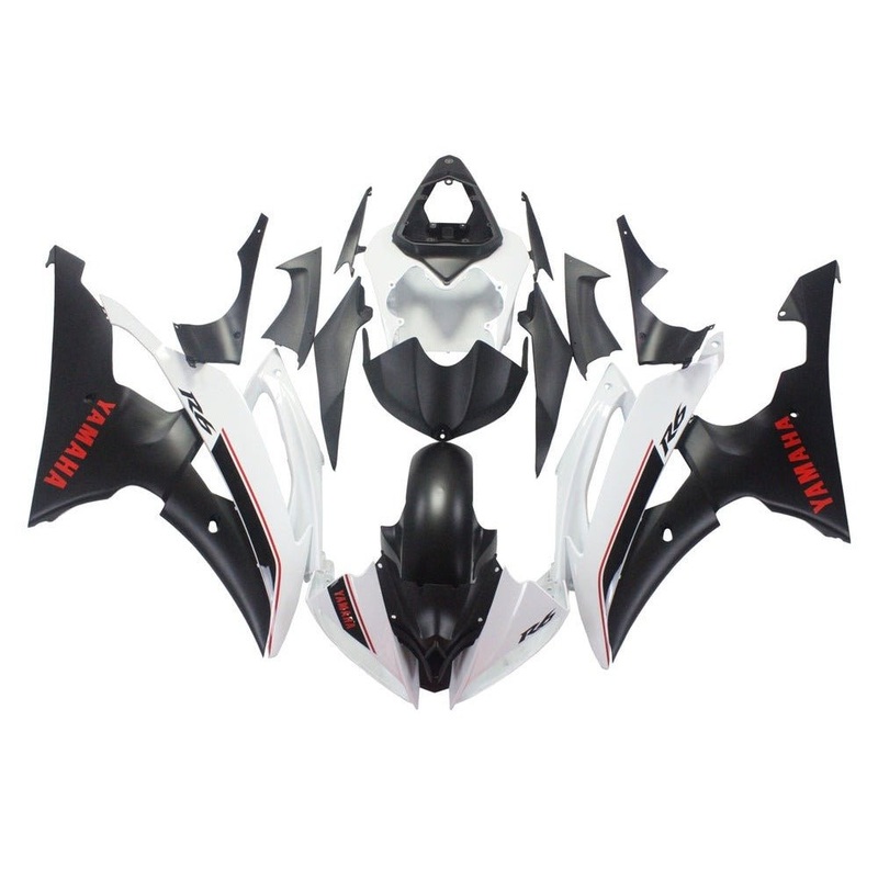 Yamaha YZF-R6 (2008-2016) Gloss White, Matte Black, Red Fairings No Seat Cowl No Bolt Kit No Tank
