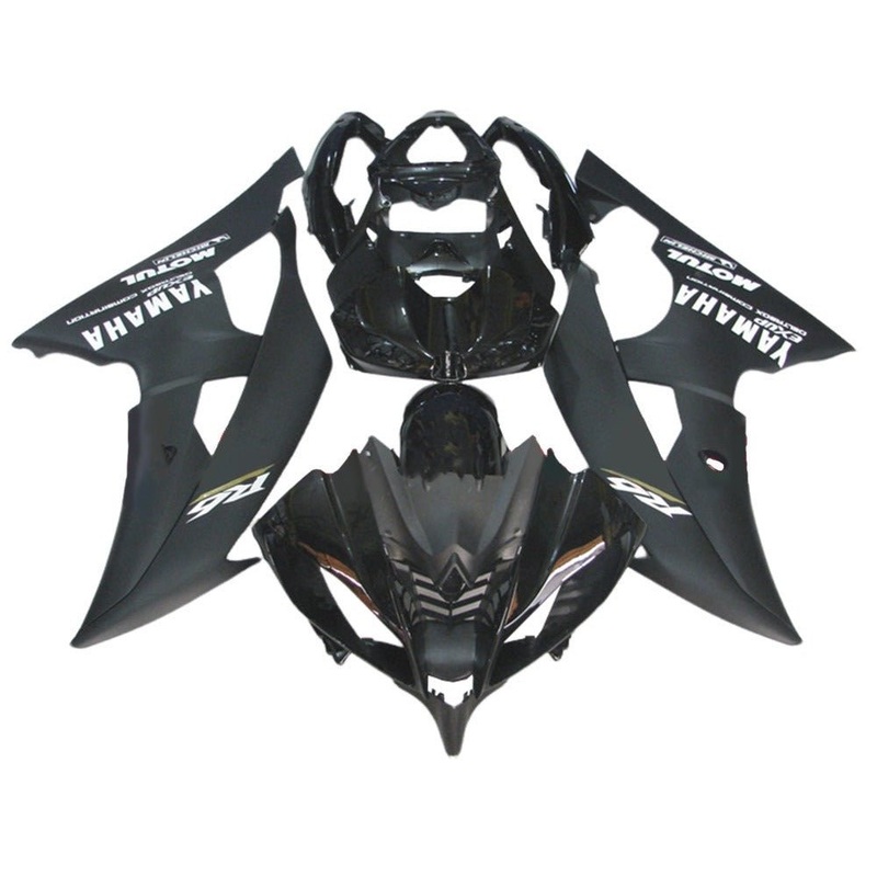 Yamaha YZF-R6 (2008-2016) Matte Black, Gloss Black, White Fairings No Seat Cowl No Bolt Kit No Tank
