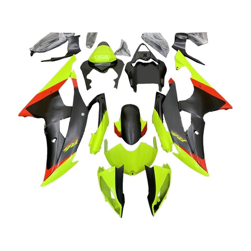 Yamaha YZF-R6 (2008-2016) Neon Yellow, Red, Matte Black Fairings No Seat Cowl No Bolt Kit No Tank