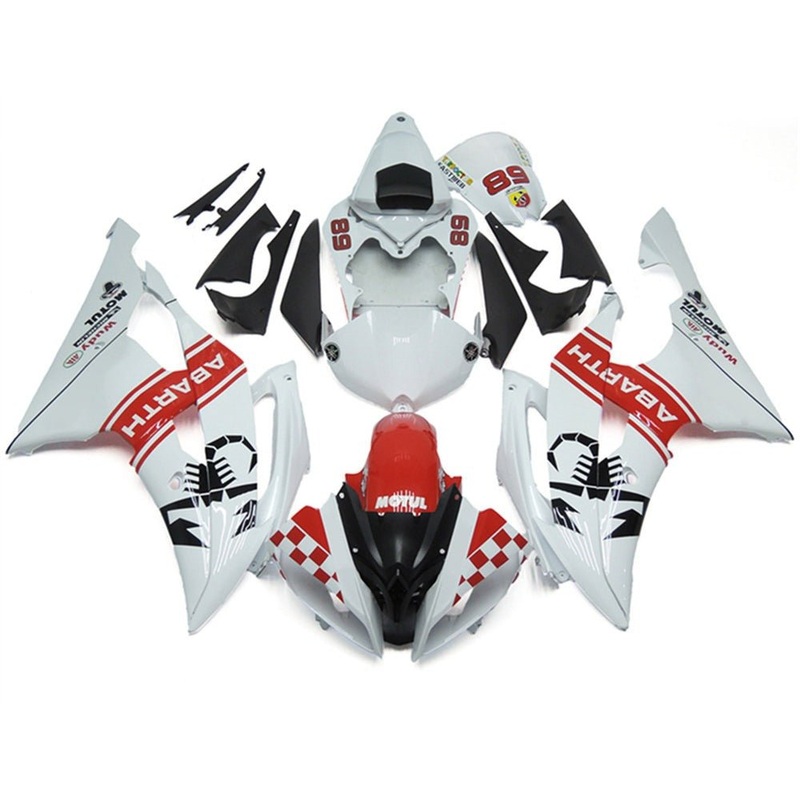 Yamaha YZF-R6 (2008-2016) White, Red, Black Scorpion Fairings No Seat Cowl No Bolt Kit No Tank