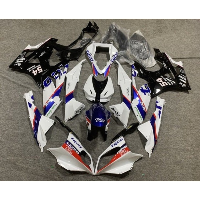 BMW S1000RR (2009-2014) White, Red, Blue Tyco Fairings No Seat Cowl No Bolt Kit No Tank