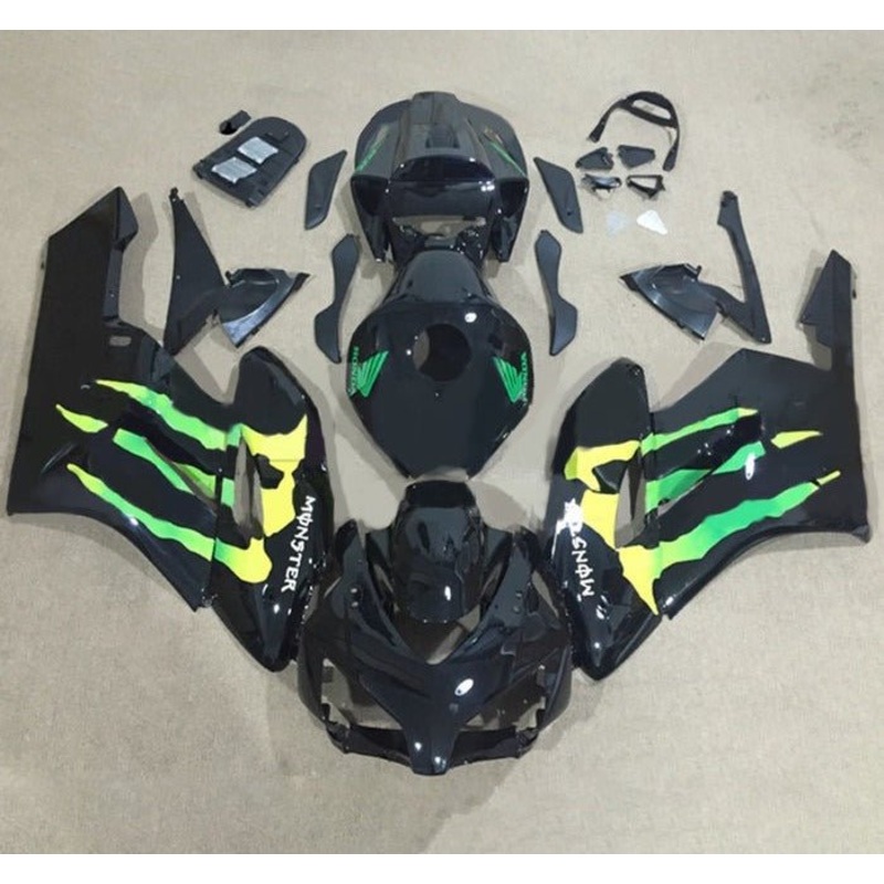 Honda CBR1000RR (2004-2005) Black, Green Monster Fairings No Seat Cowl No Bolt Kit No Tank