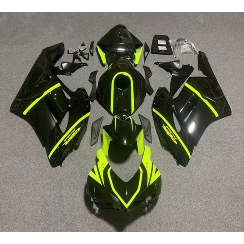 Honda CBR1000RR (2004-2005) Black, Neon Yellow Stripes Fairings No Seat Cowl No Bolt Kit No Tank