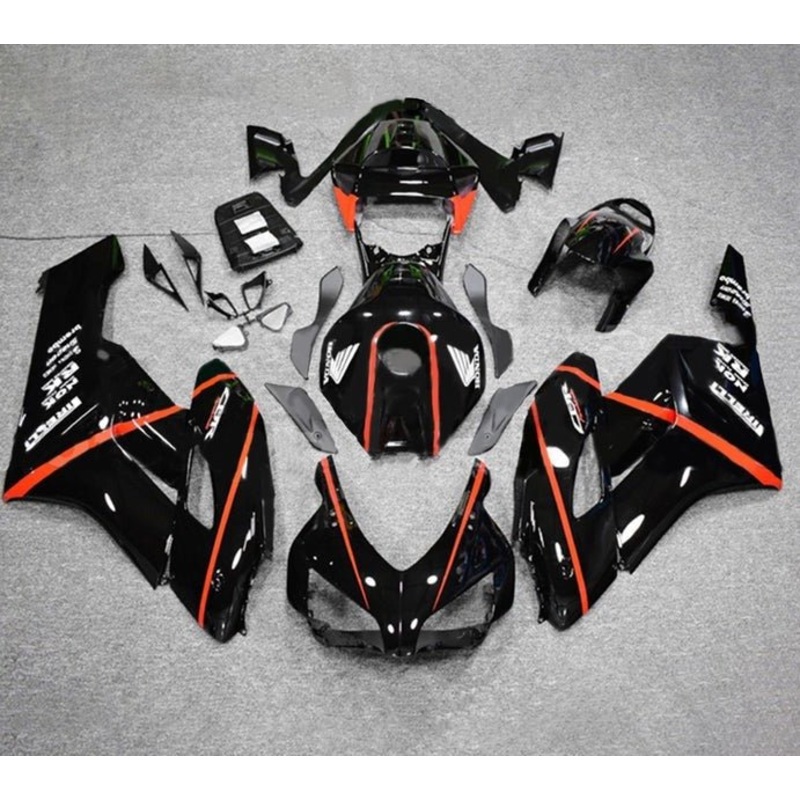 Honda CBR1000RR (2004-2005) Black, Red Stripes Fairings No Seat Cowl No Bolt Kit No Tank