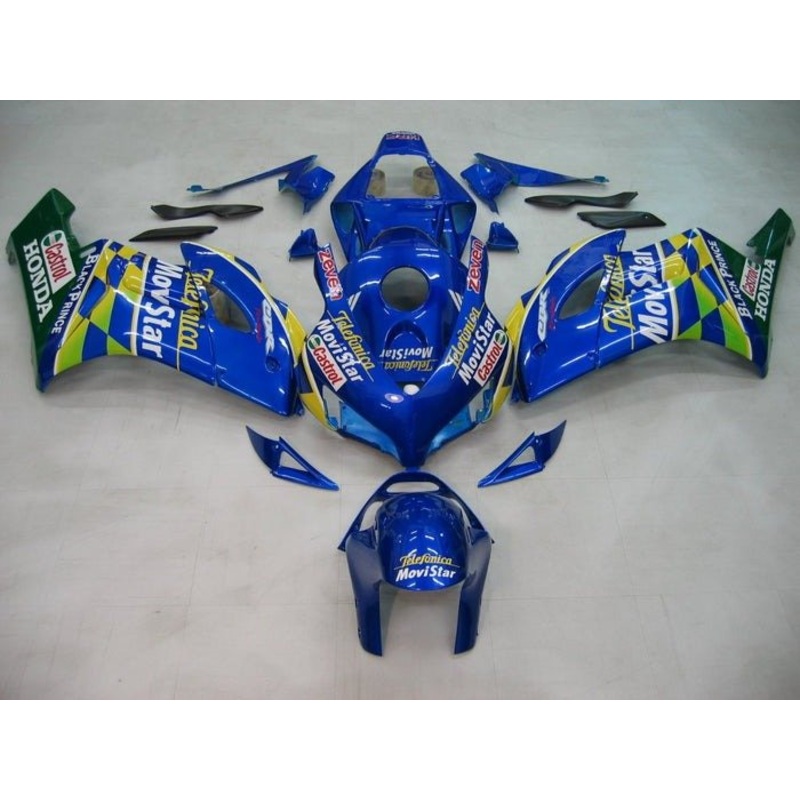 Honda CBR1000RR (2004-2005) Blue Telefonica Fairings No Seat Cowl No Bolt Kit No Tank