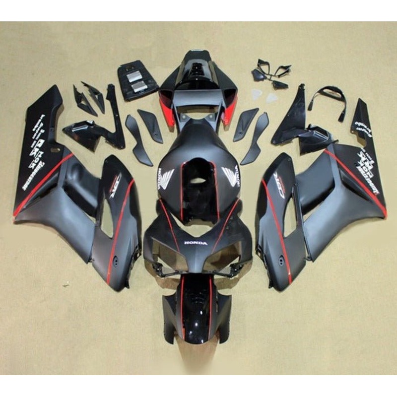 Honda CBR1000RR (2004-2005) Matte Black, Red Stripes, Black Fairings No Seat Cowl No Bolt Kit No Tank
