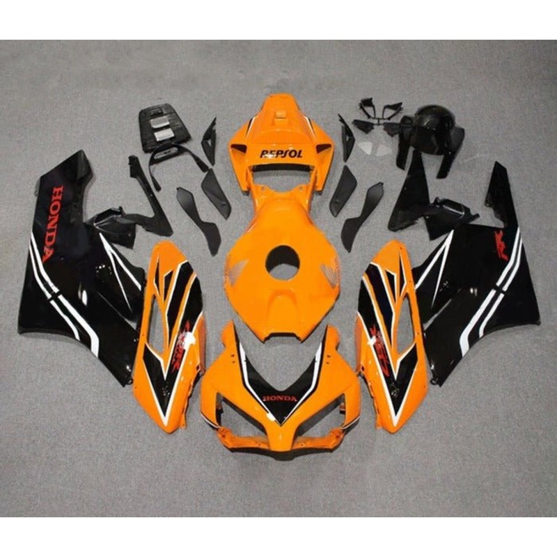 Honda CBR1000RR (2004-2005) Orange, Black, White Stripes Fairings No Seat Cowl No Bolt Kit No Tank