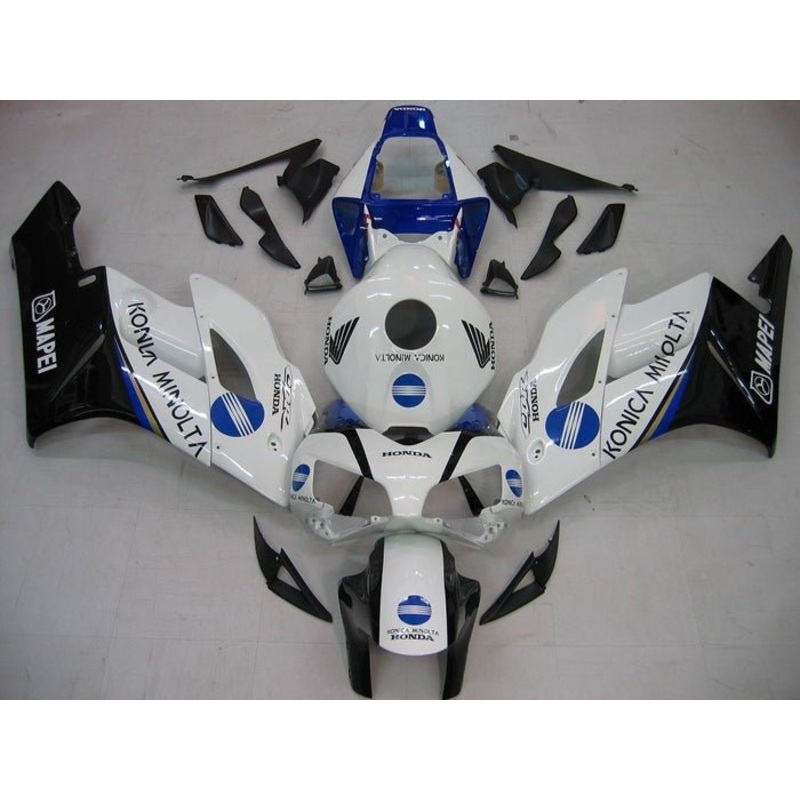Honda CBR1000RR (2004-2005) White, Black, Blue Konica Fairings No Seat Cowl No Bolt Kit No Tank