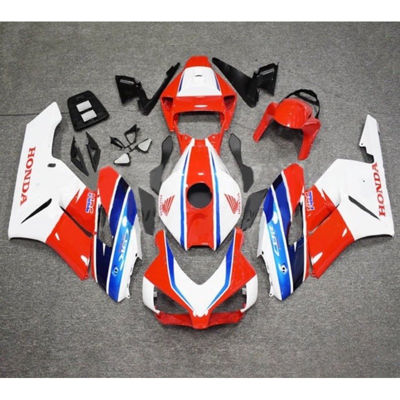Honda CBR1000RR (2004-2005) White, Red, Blue Stripes Fairings No Seat Cowl No Bolt Kit No Tank