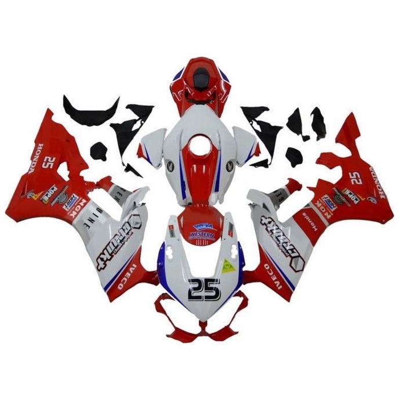 Honda CBR1000RR (2017-2025) White, Red, Blue Iveco Fairings No Seat Cowl No Bolt Kit No Tank