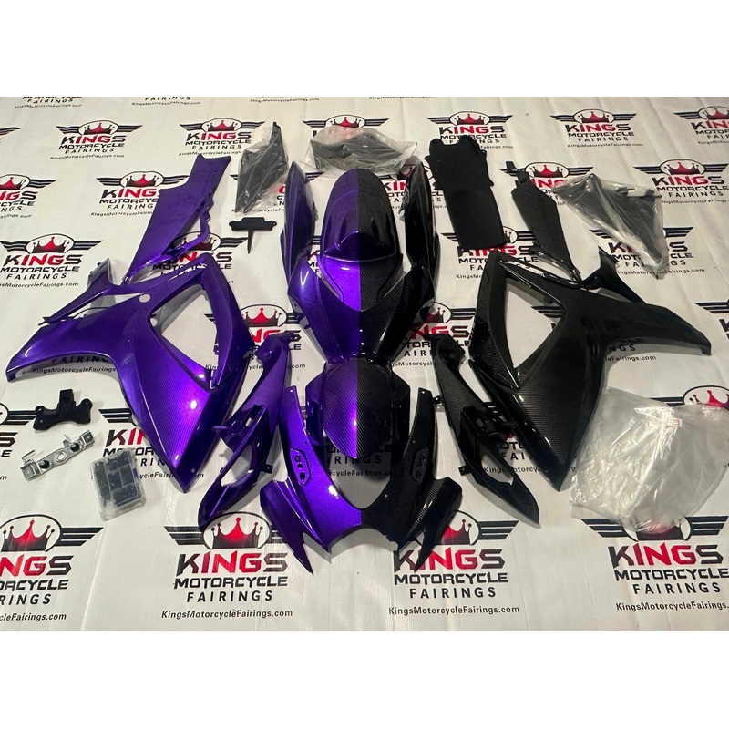 Suzuki GSXR750 (2006-2007) Purple, Faux Carbon Fiber Fairings No Seat Cowl No Bolt Kit No Tank