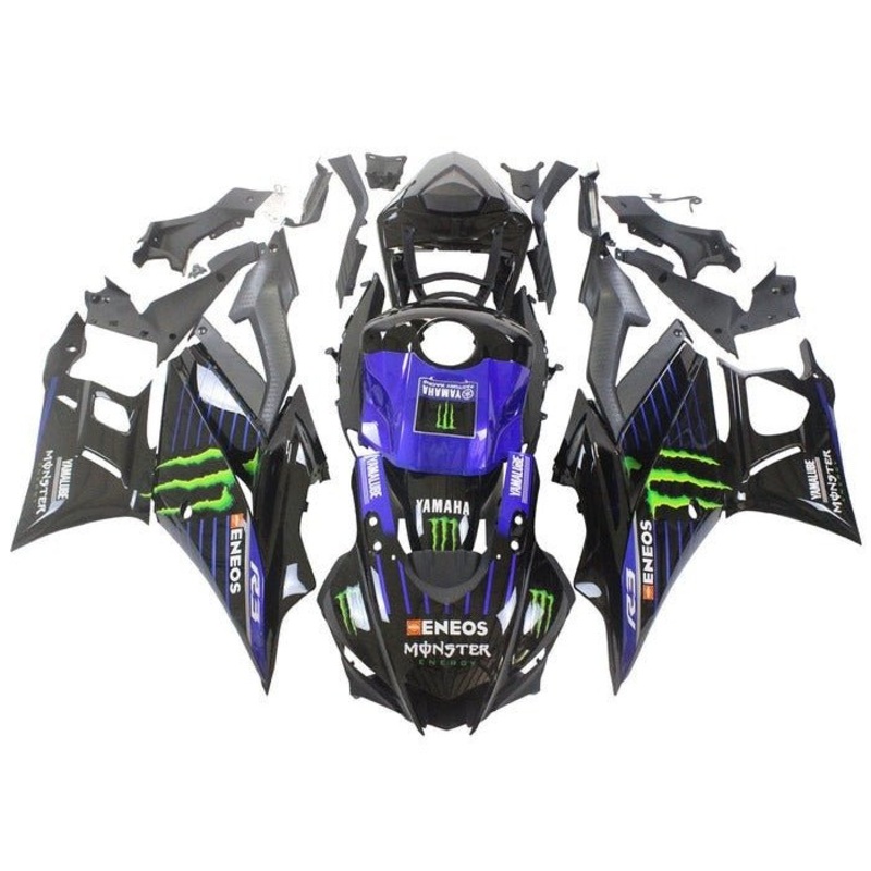 Yamaha R3 (2019-2021) Black, Blue, Monster Fairings No Seat Cowl No Bolt Kit No Tank Cover