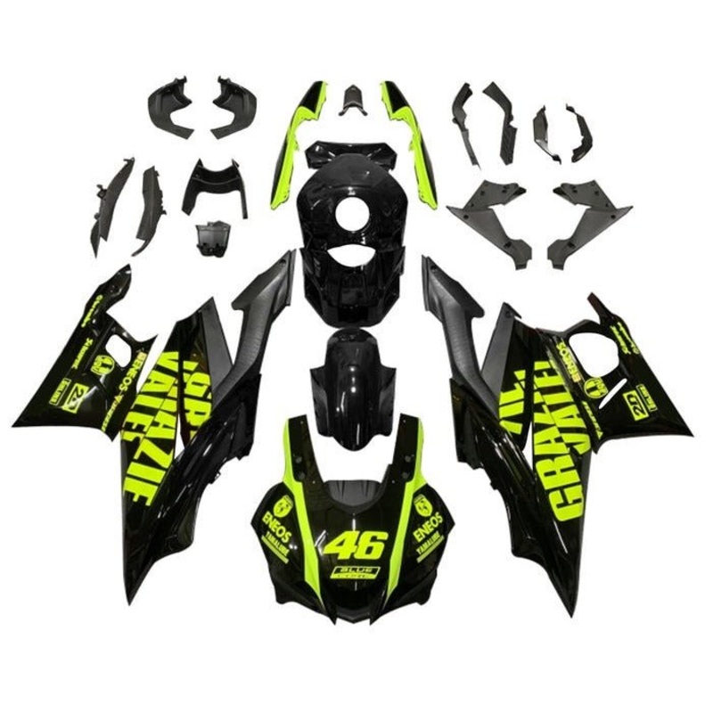 Yamaha R3 (2019-2021) Black, Neon Yellow Fairings No Seat Cowl No Bolt Kit No Tank Cover