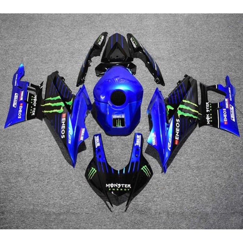Yamaha R3 (2019-2021) Blue, Black, Green Monster Fairings No Seat Cowl No Bolt Kit No Tank Cover