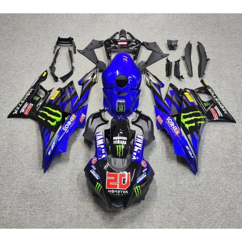 Yamaha R3 (2019-2021) Blue, Black, Monster Fairings No Seat Cowl No Bolt Kit No Tank Cover