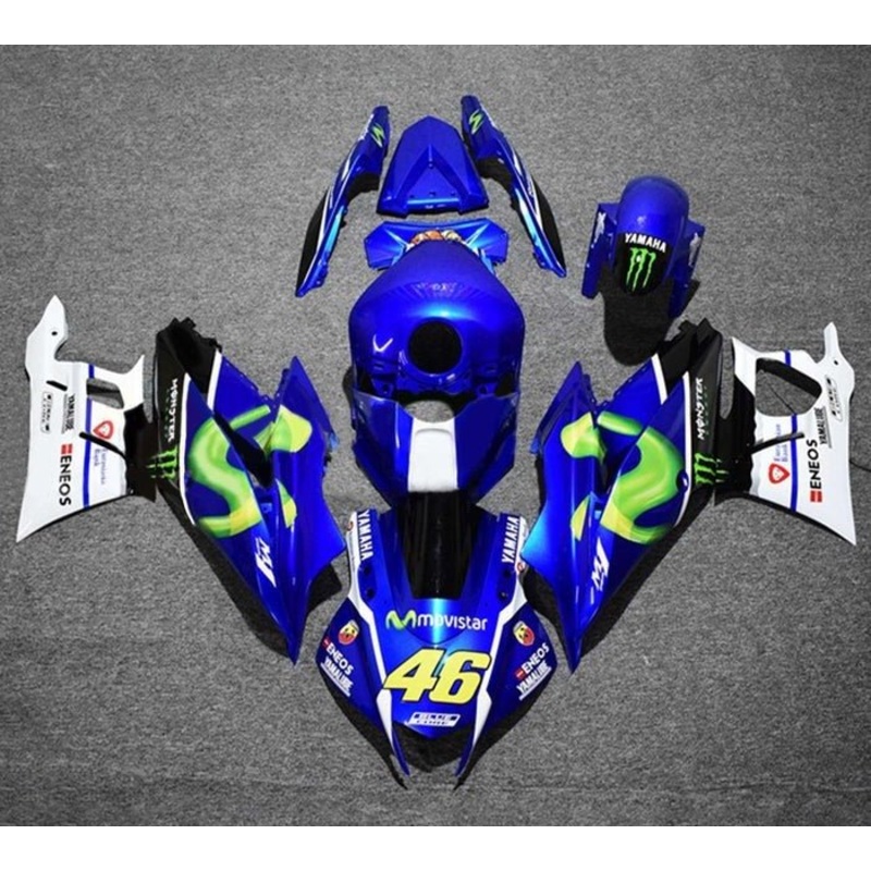 Yamaha R3 (2019-2021) Blue, Green, Movistar Fairings No Seat Cowl No Bolt Kit No Tank Cover