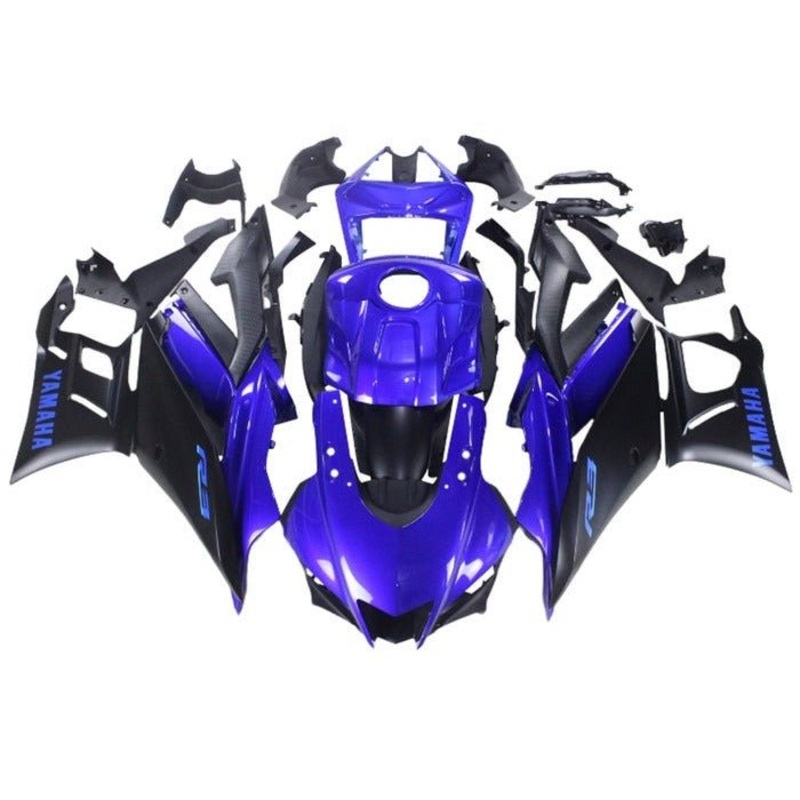 Yamaha R3 (2019-2021) Blue, Matte Black Fairings No Seat Cowl No Bolt Kit No Tank Cover