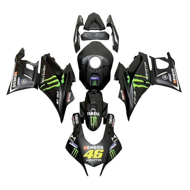 Yamaha R3 (2019-2021) Matte Black Monster Fairings No Seat Cowl No Bolt Kit No Tank Cover