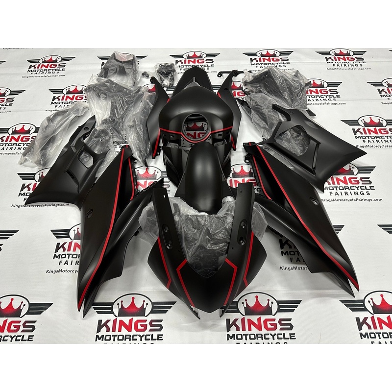 Yamaha R3 (2019-2021) Matte Black, Red Stripe Fairings No Seat Cowl No Bolt Kit No Tank Cover