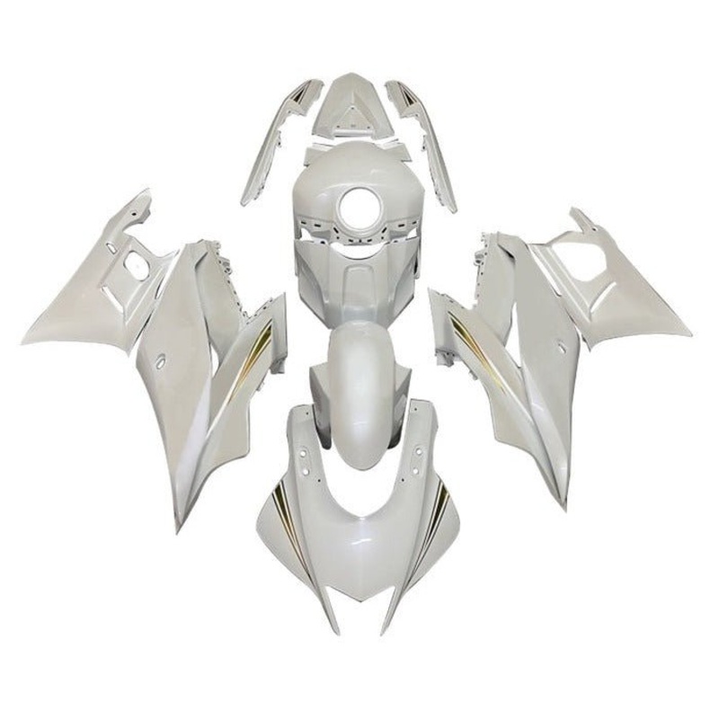 Yamaha R3 (2019-2021) White, Gold Stripe Fairings No Seat Cowl No Bolt Kit No Tank Cover