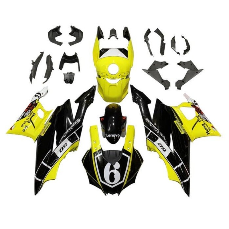 Yamaha R3 (2019-2021) Yellow, Black, White Lenovo Fairings No Seat Cowl No Bolt Kit No Tank Cover