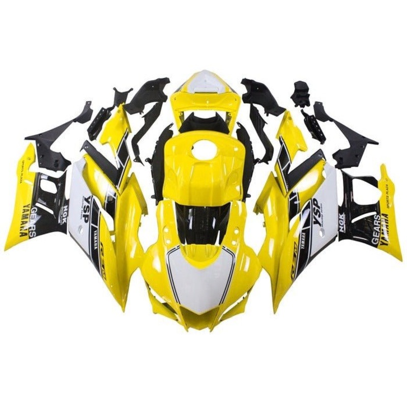 Yamaha R3 (2019-2021) Yellow, White, Black Stripes Fairings No Seat Cowl No Bolt Kit No Tank Cover