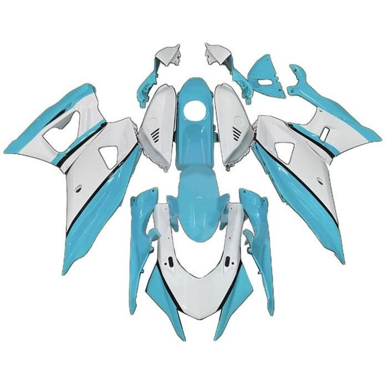 Yamaha R7 Fairings (2021-2024) Blue Turquoise, White No Seat Cowl No Bolt Kit No Tank