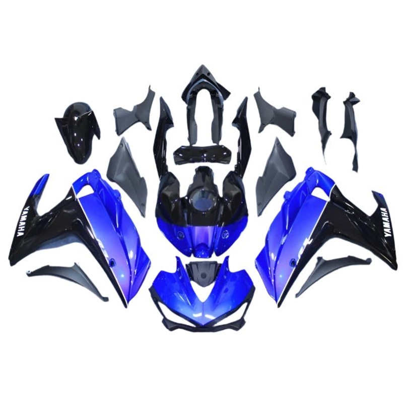 Yamaha YZF-R3 (2015-2018) Gloss Blue, Black, White Stripe Fairings No Seat Cowl No Bolt Kit No Tank Cover
