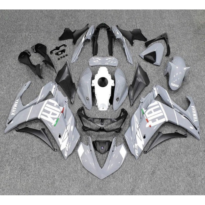 Yamaha YZF-R3 (2015-2018) Gray, White Fiat Fairings No Seat Cowl No Bolt Kit No Tank Cover