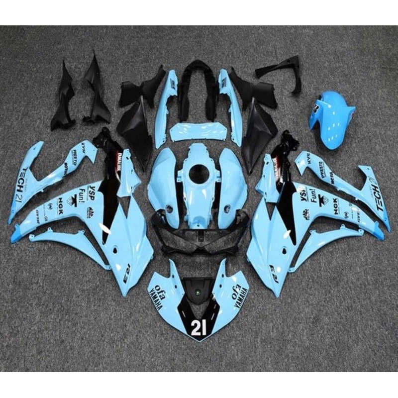 Yamaha YZF-R3 (2015-2018) Light Blue, Black Fairings No Seat Cowl No Bolt Kit No Tank Cover