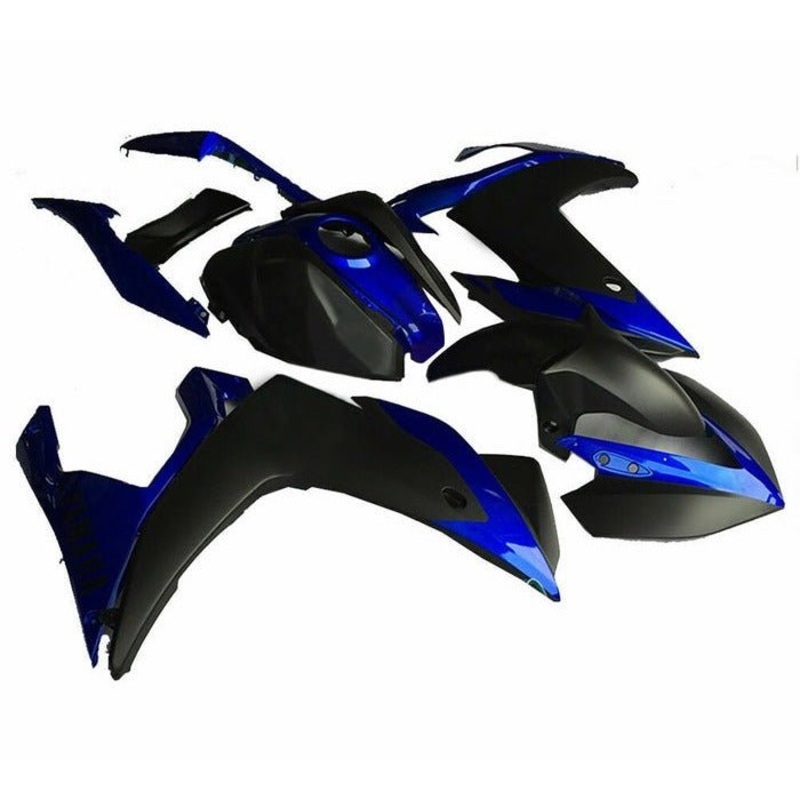 Yamaha YZF-R3 (2015-2018) Matte Black, Blue Fairings No Seat Cowl No Bolt Kit No Tank Cover