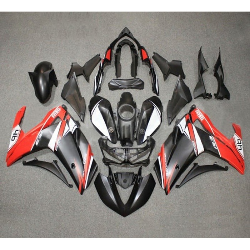 Yamaha YZF-R3 (2015-2018) Matte Black, Red, White Fairings No Seat Cowl No Bolt Kit No Tank Cover