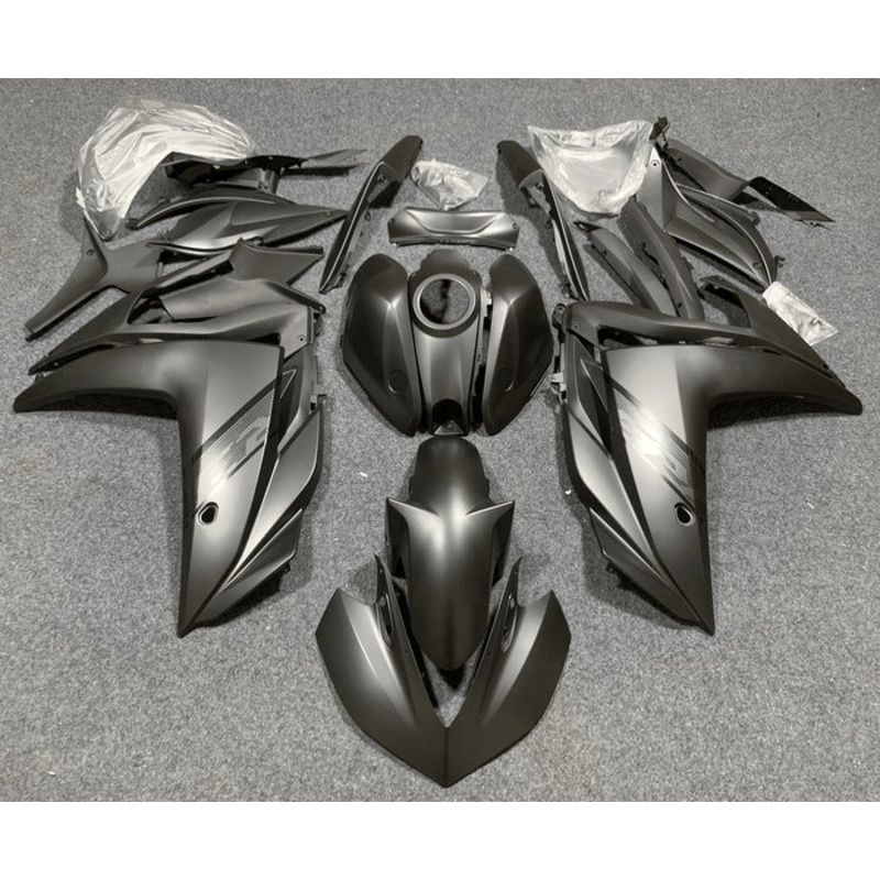 Yamaha YZF-R3 (2015-2018) Matte Black Stripe Fairings No Seat Cowl No Bolt Kit No Tank Cover