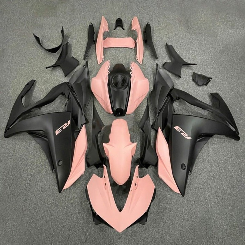 Yamaha YZF-R3 (2015-2018) Matte Pink, Matte Black Fairings No Seat Cowl No Bolt Kit No Tank Cover