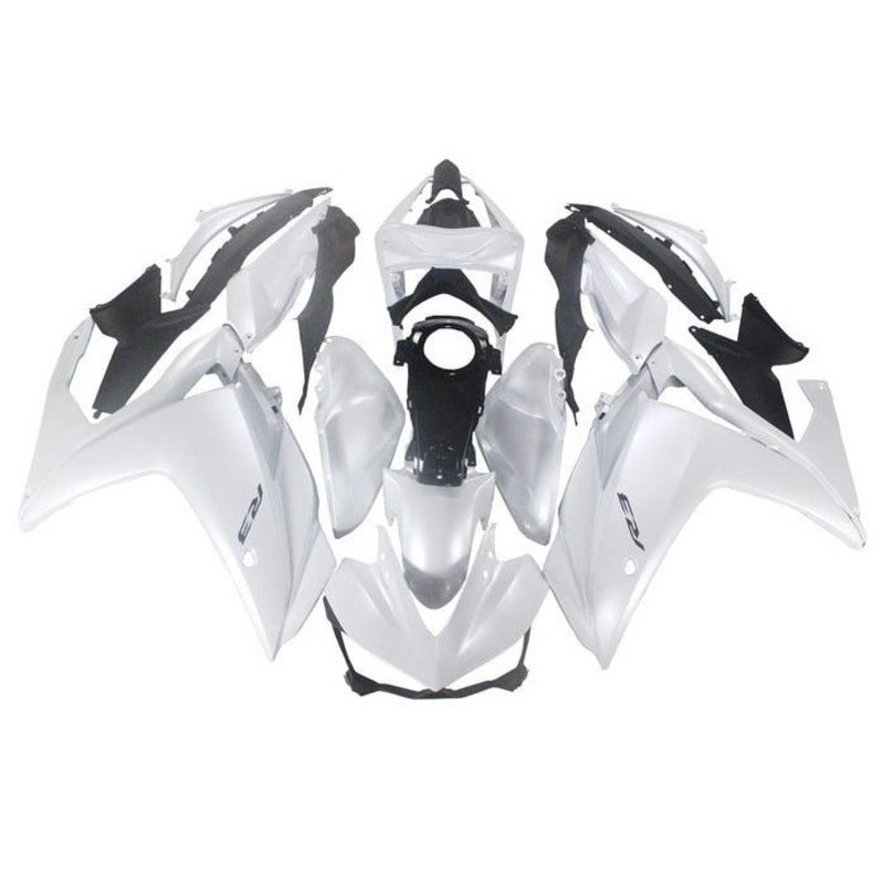 Yamaha YZF-R3 (2015-2018) Pearl White, Black Fairings No Seat Cowl No Bolt Kit No Tank Cover