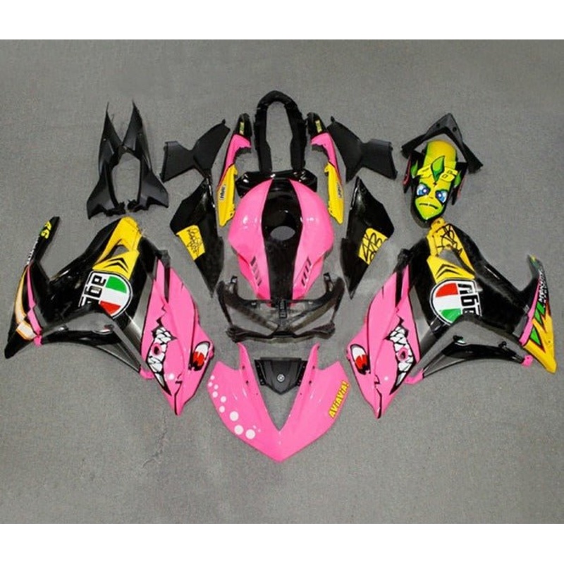 Yamaha YZF-R3 (2015-2018) Pink, Black, Shark Fairings No Seat Cowl No Bolt Kit No Tank Cover