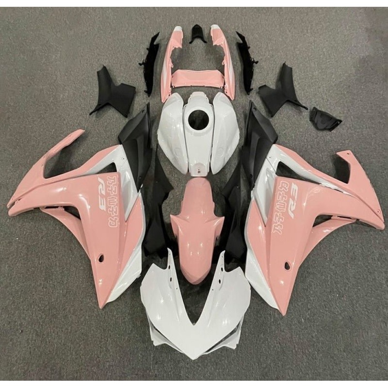 Yamaha YZF-R3 (2015-2018) Pink, White Fairings No Seat Cowl No Bolt Kit No Tank Cover