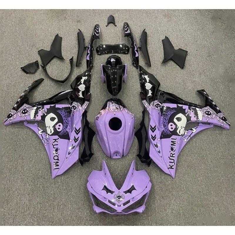 Yamaha YZF-R3 (2015-2018) Purple, Black, Kuromi Fairings No Seat Cowl No Bolt Kit No Tank Cover