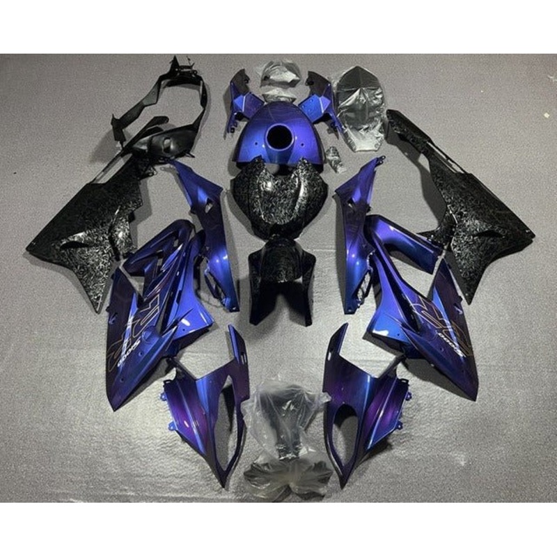 BMW S1000RR (2015-2016) Blue, Faux Forged Carbon Fiber Fairings No Seat Cowl No Bolt Kit No Tank