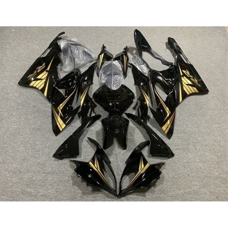 BMW S1000RR (2017-2018) Black, Gold RR Fairings No Seat Cowl No Bolt Kit No Tank