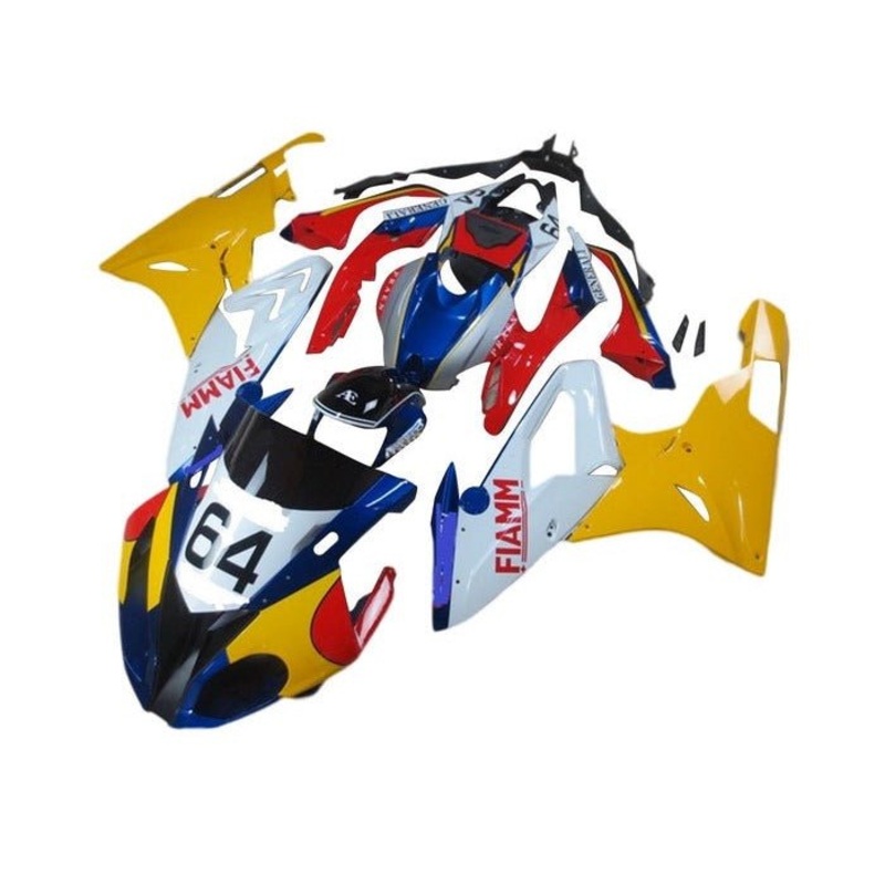 BMW S1000RR (2017-2018) Yellow, White Fiamm Fairings No Seat Cowl No Bolt Kit No Tank
