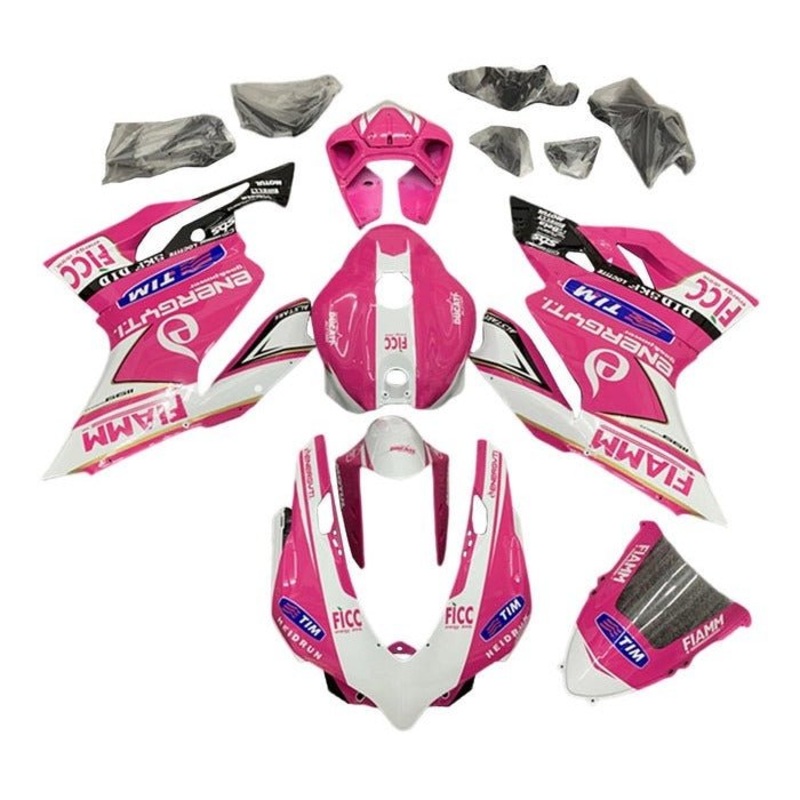 Ducati 1199 (2011-2014) Pink, White Fiamm Fairings No Tank No Seat Cowl No Bolt Kit