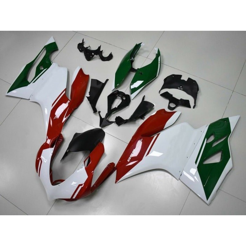Ducati 1199 (2011-2014) White, Red, Dark Green Fairings No Tank No Seat Cowl No Bolt Kit