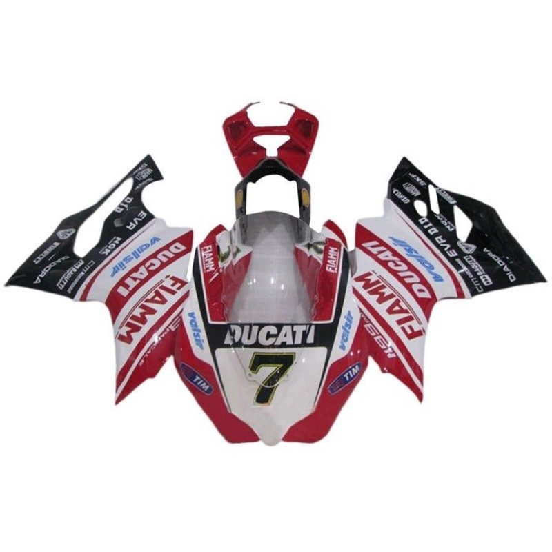 Ducati 1199 (2011-2014) White, Red, Fiamm Tim Fairings No Tank No Seat Cowl No Bolt Kit