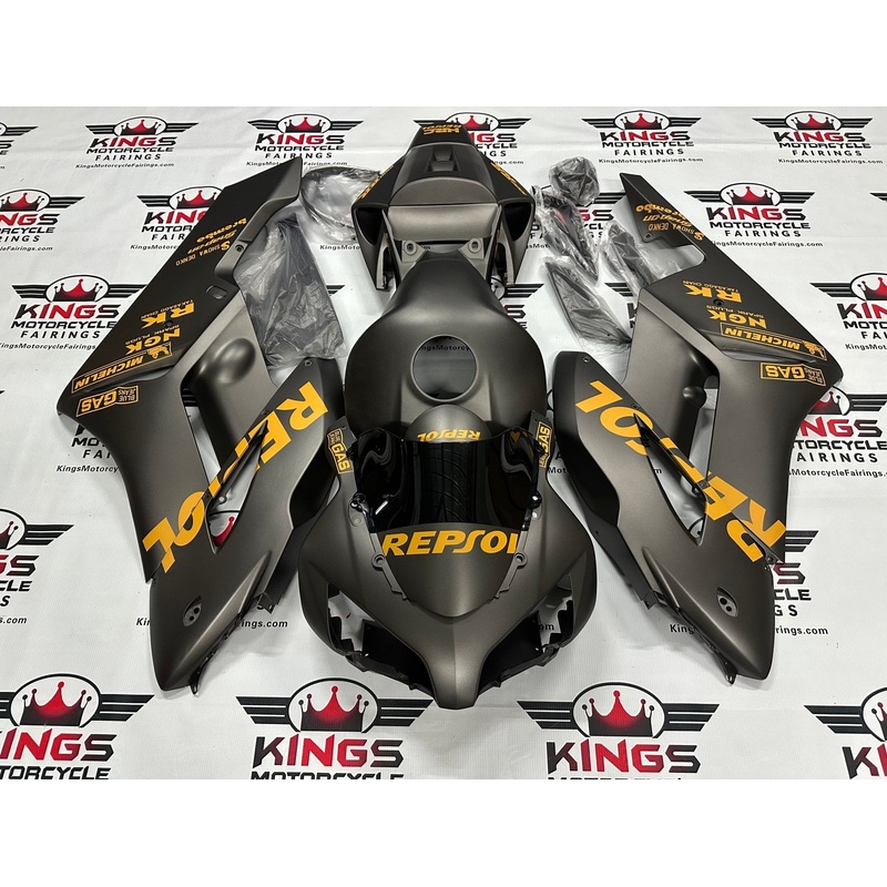 Honda CBR1000RR (2004-2005) Matte Black, Light Orange Repsol Fairings No Seat Cowl No Bolt Kit No Tank