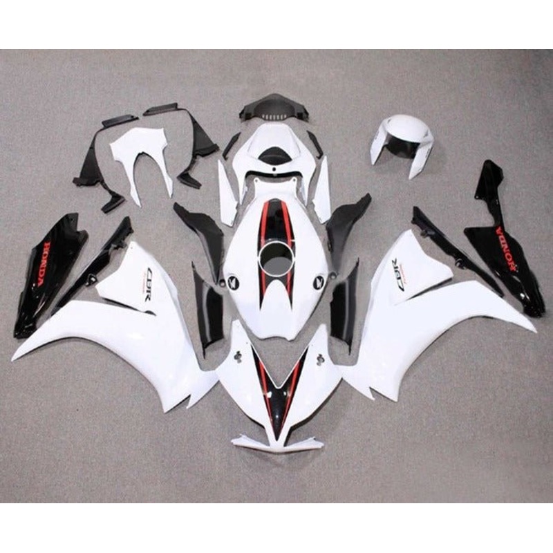 Honda CBR1000RR (2012-2016) White, Black, Red Stripe Fairings No Seat Cowl No Bolt Kit No Tank